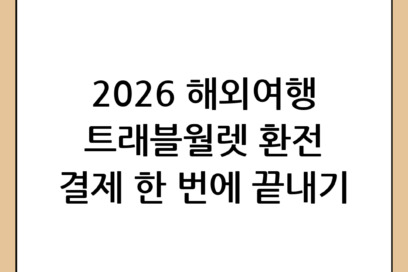 2026년 해외여행 필수품 트래블월렛 완벽 가이드: 환전부터 결제까지 한 번에 끝내기