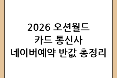 오션월드 할인 방법 2026년 최신 총정리 (카드, 통신사, 네이버예약)