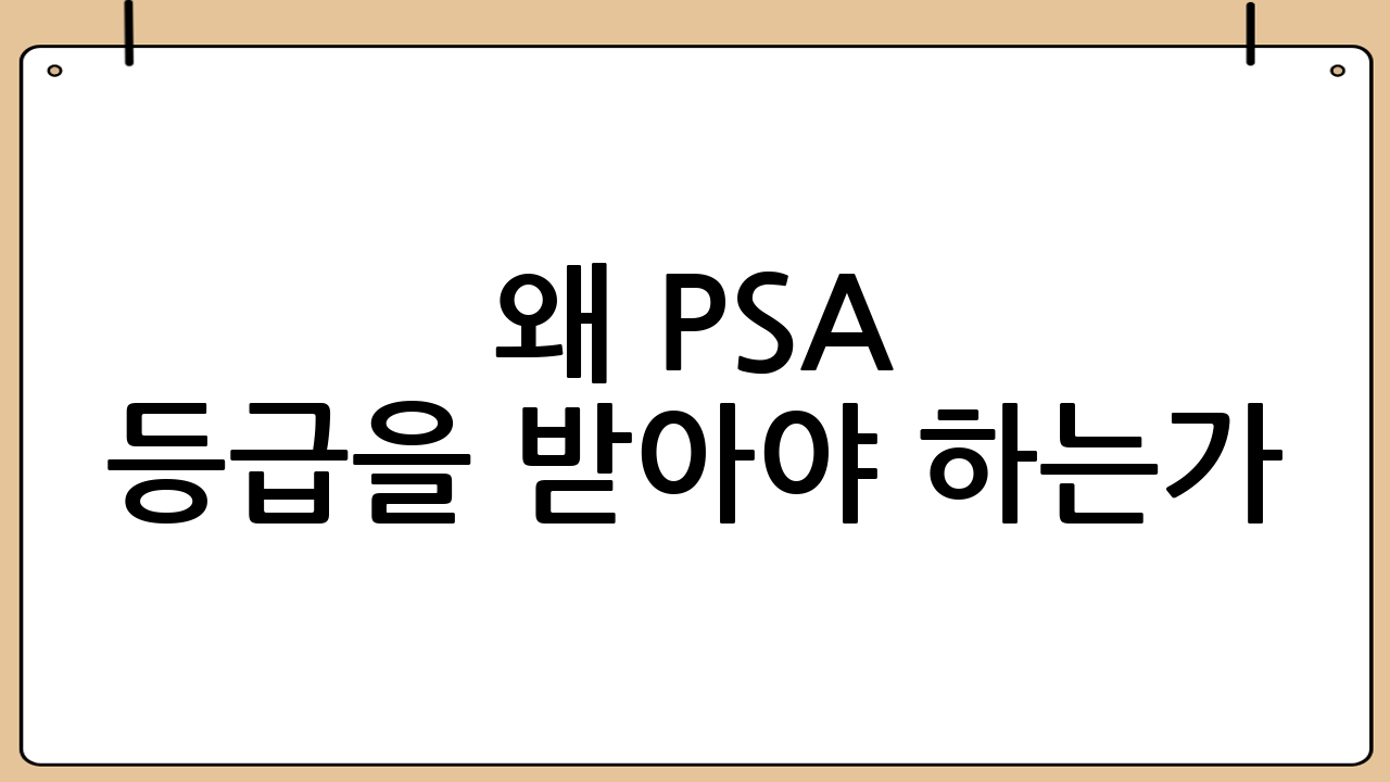 왜 PSA 등급을 받아야 하는가?