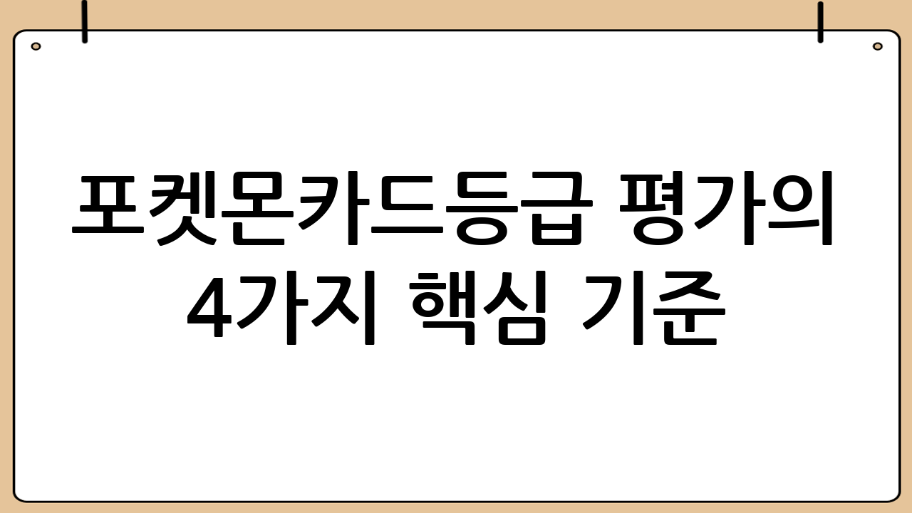 포켓몬카드등급 평가의 4가지 핵심 기준