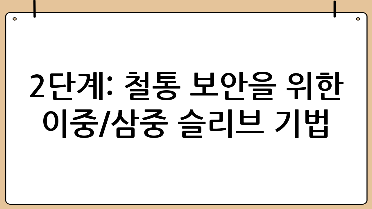 2단계: 철통 보안을 위한 이중/삼중 슬리브 기법