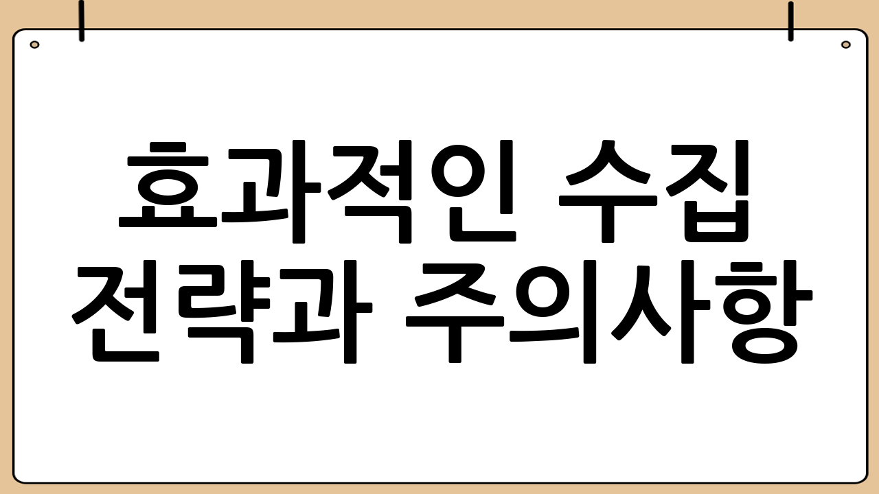 효과적인 수집 전략과 주의사항