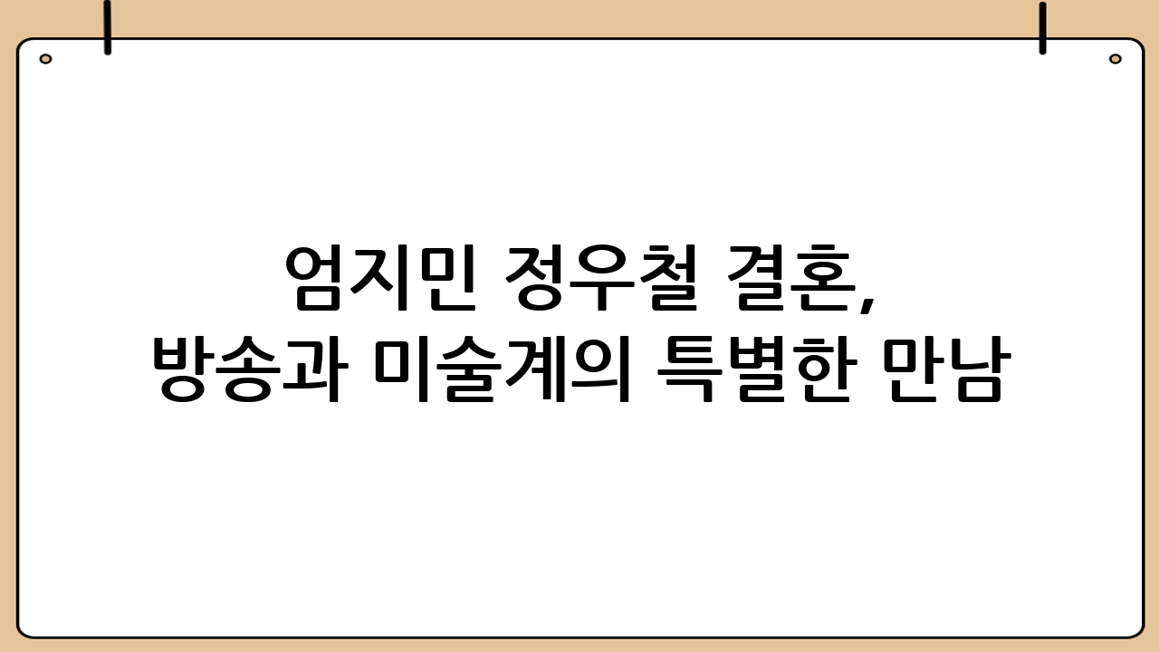 엄지민 정우철 결혼, 방송과 미술계의 특별한 만남