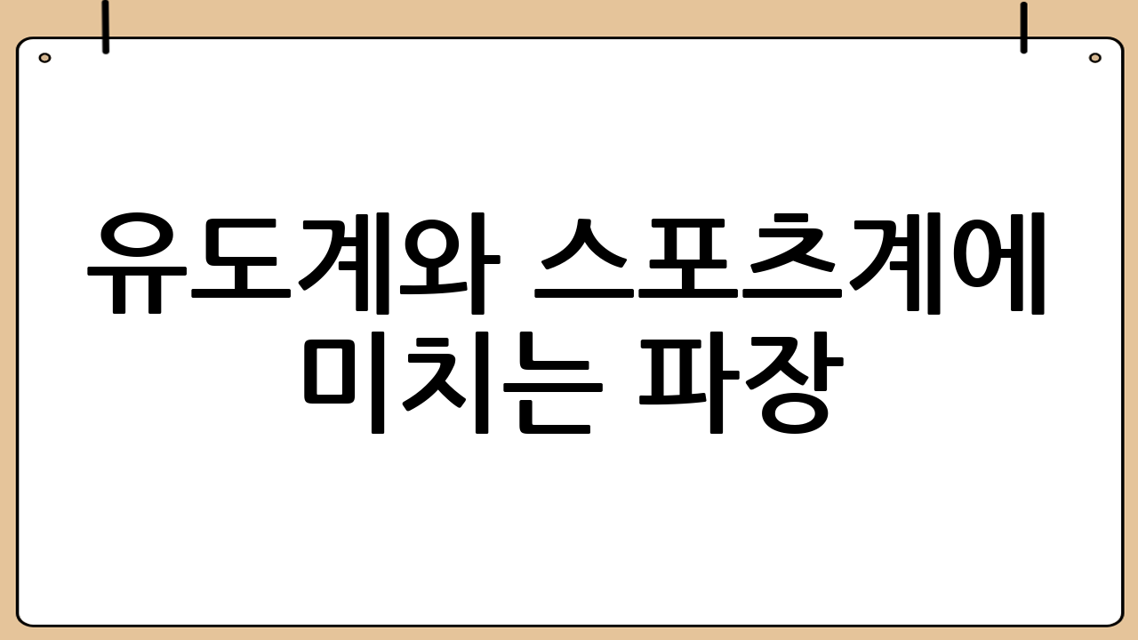 유도계와 스포츠계에 미치는 파장