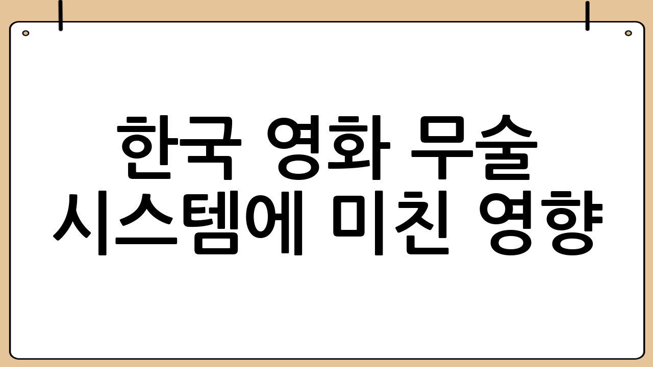 한국 영화 무술 시스템에 미친 영향