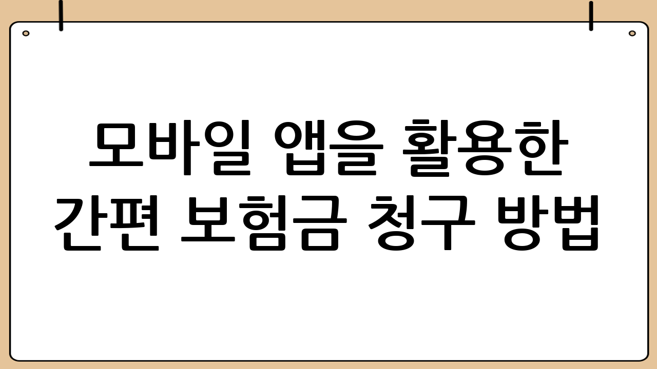 모바일 앱을 활용한 간편 보험금 청구 방법