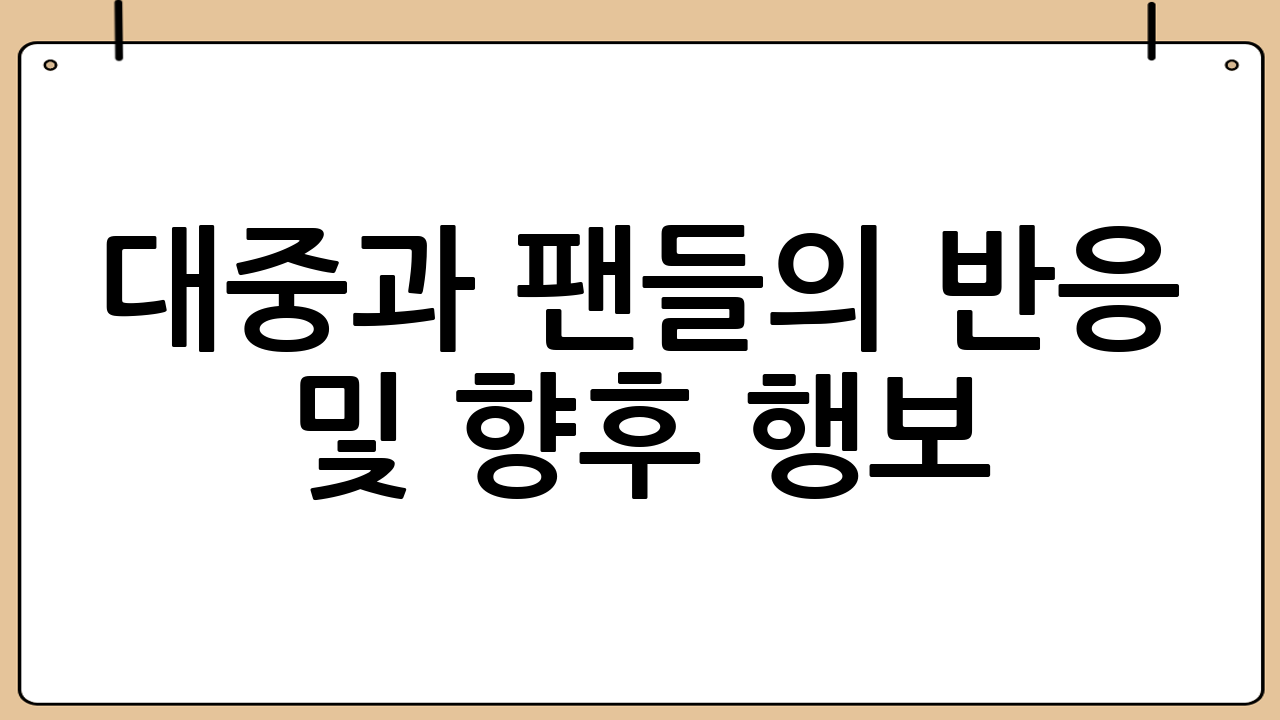 대중과 팬들의 반응 및 향후 행보
