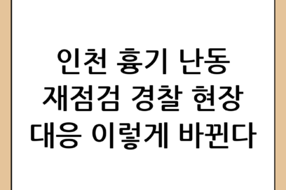 인천 흉기 난동 전면 재점검: 현장 대응 강화와 경찰 개혁 과제